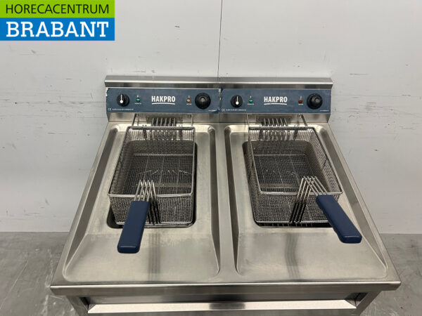 Edelstahl-Doppelfritteuse 2 x 12 Liter 400V Horeca – Bild 4