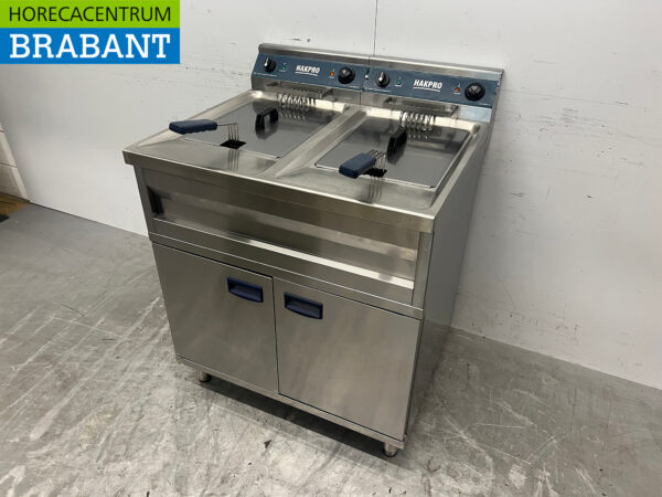 Edelstahl-Doppelfritteuse 2 x 12 Liter 400V Horeca – Bild 2