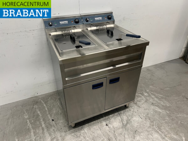 Edelstahl-Doppelfritteuse 2 x 12 Liter 400V Horeca – Bild 3