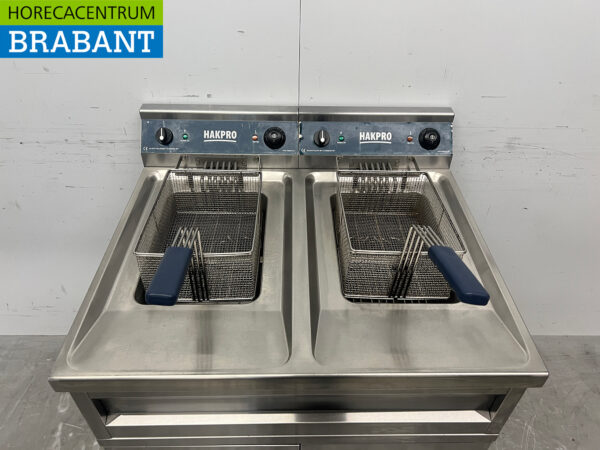 Edelstahl-Doppelfritteuse 2 x 12 Liter 400V Horeca – Bild 4