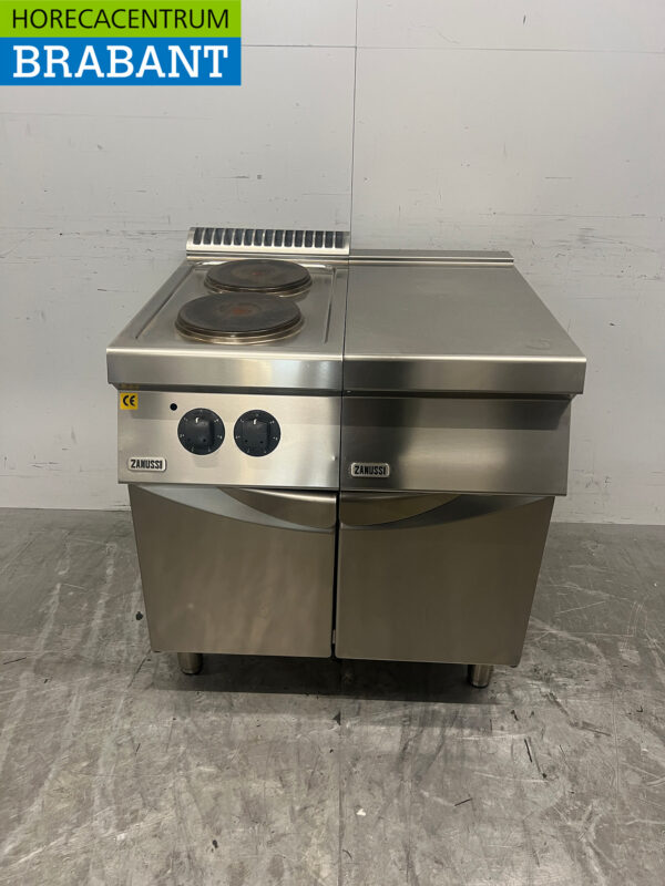 Zanussi 2-Flammen-Elektroherd aus Edelstahl mit Arbeitsplatte 80 cm 400V Horeca