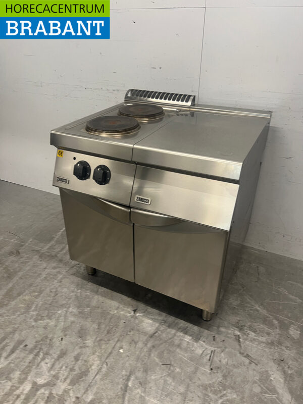 Zanussi 2-Flammen-Elektroherd aus Edelstahl mit Arbeitsplatte 80 cm 400V Horeca – Bild 2