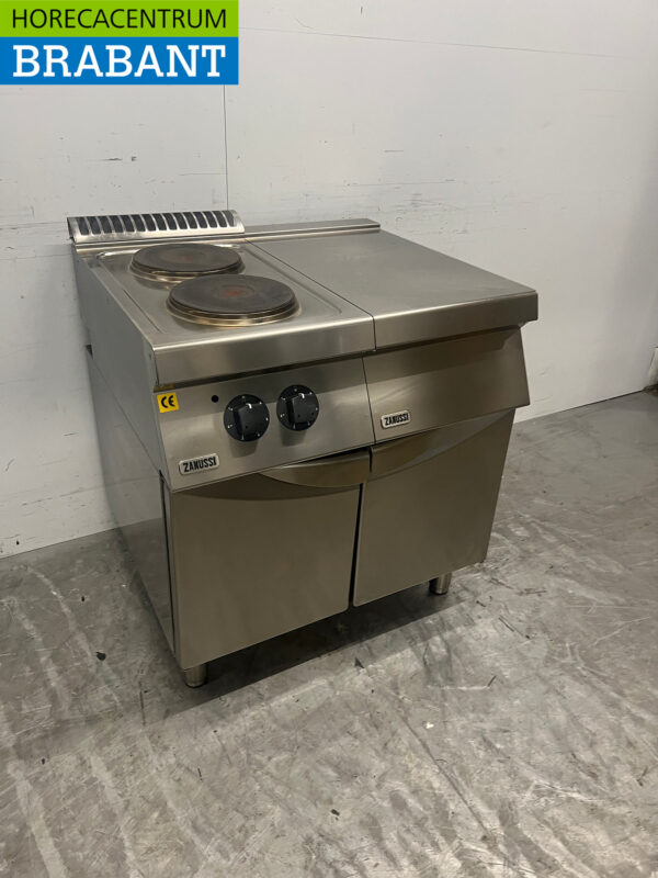 Zanussi 2-Flammen-Elektroherd aus Edelstahl mit Arbeitsplatte 80 cm 400V Horeca – Bild 3