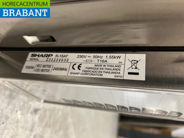 Edelstahl Sharp R-15AT Mikrowellenherd 28 Liter 230V Horeca – Bild 5