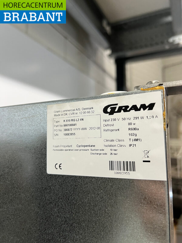 Edelstahl Gram Kühlung Kühlschrank 583 Liter 230V Horeca – Bild 5