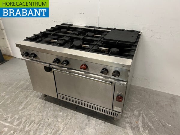 Zanussi 6-Flammen-Herd aus Edelstahl mit Backofen und Wärmeschrank GAS Horeca – Bild 2