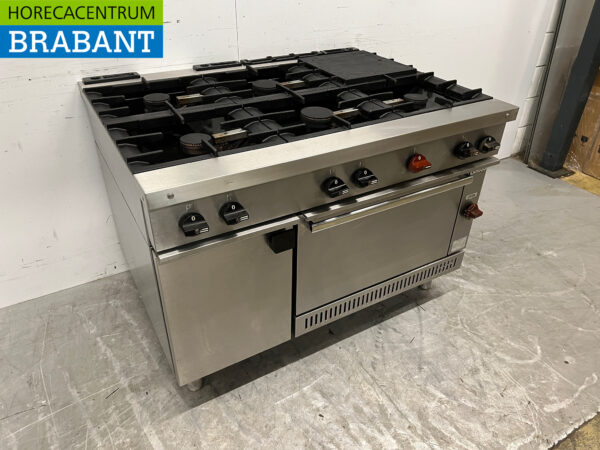 Zanussi 6-Flammen-Herd aus Edelstahl mit Backofen und Wärmeschrank GAS Horeca – Bild 3