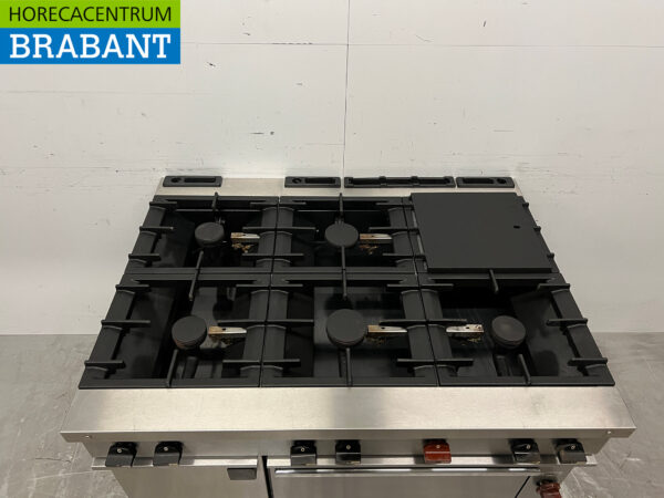 Zanussi 6-Flammen-Herd aus Edelstahl mit Backofen und Wärmeschrank GAS Horeca – Bild 4