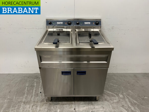 Edelstahl-Doppelfritteuse 2 x 12 Liter 400V Horeca