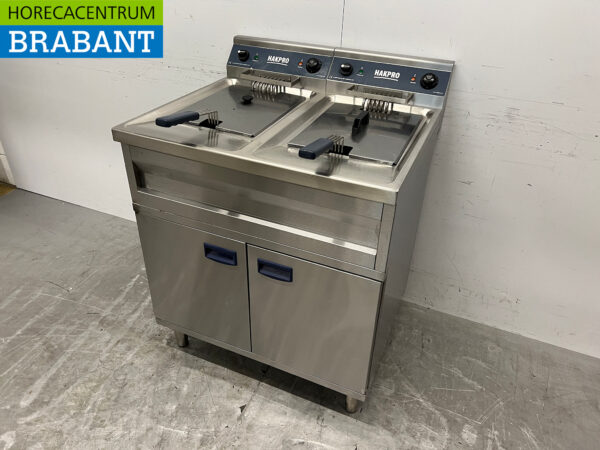 Edelstahl-Doppelfritteuse 2 x 12 Liter 400V Horeca – Bild 2