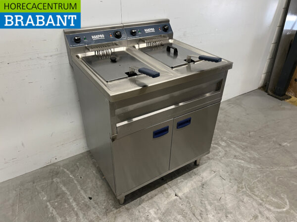 Edelstahl-Doppelfritteuse 2 x 12 Liter 400V Horeca – Bild 3
