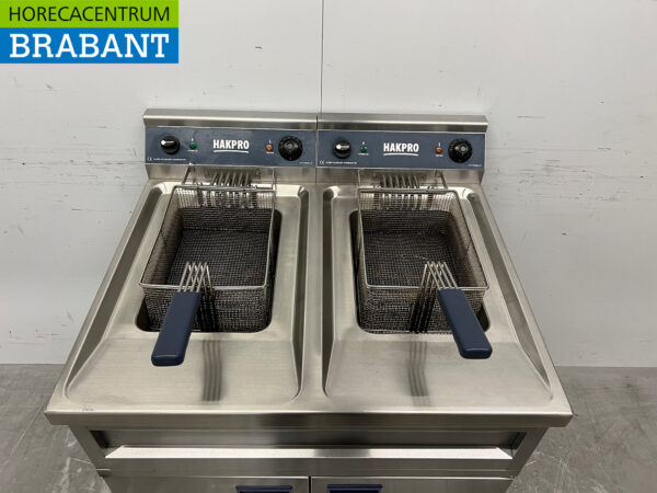 Edelstahl-Doppelfritteuse 2 x 12 Liter 400V Horeca – Bild 4