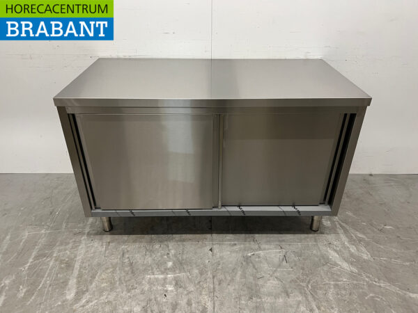 HCB Edelstahl-Arbeitsschrank 2 Schiebetüren Premium-line 140 cm Catering