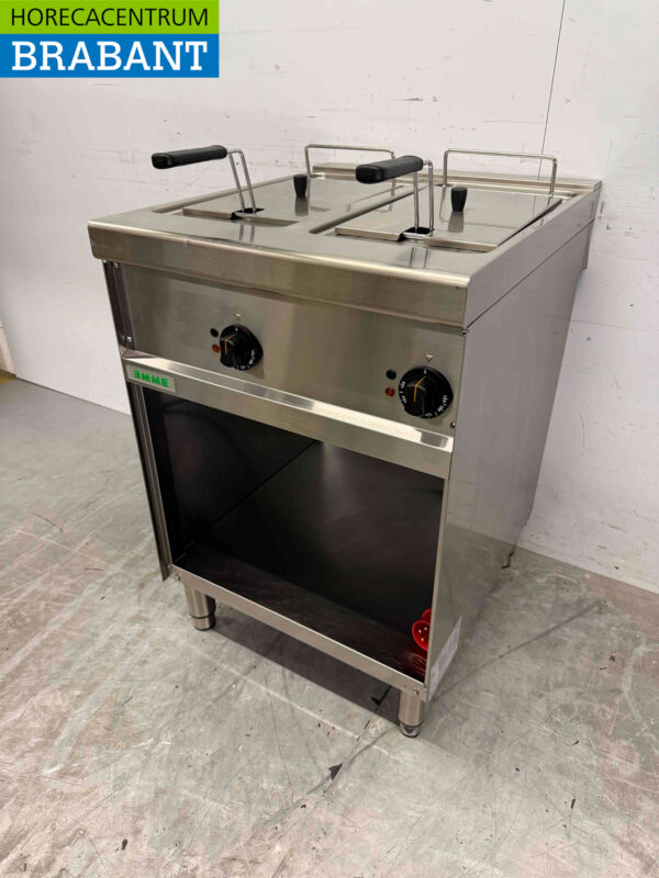 Giga Doppel-Fritteuse aus Edelstahl 2 x 8 Liter 400V Horeca – Bild 2
