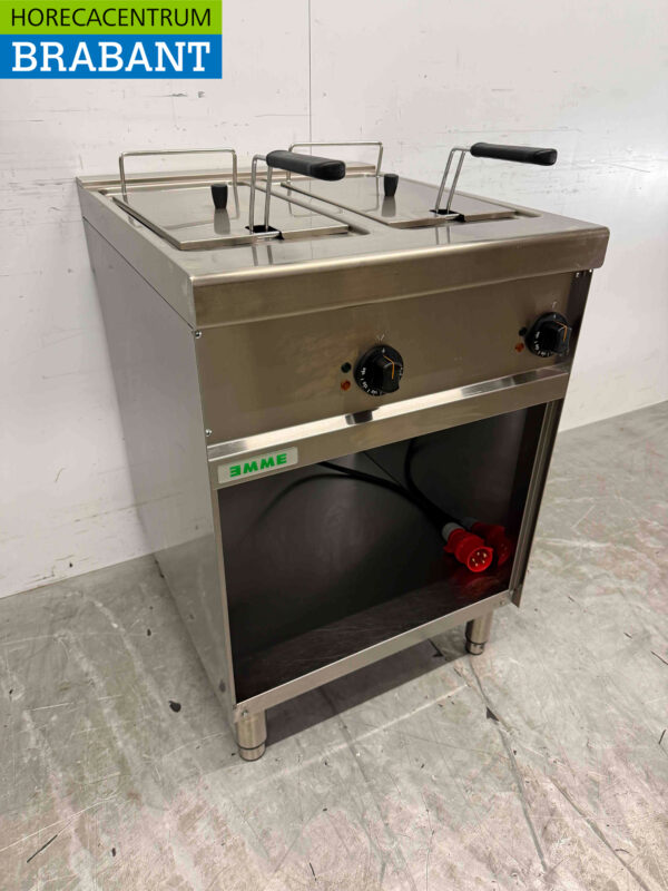 Giga Doppel-Fritteuse aus Edelstahl 2 x 8 Liter 400V Horeca – Bild 3