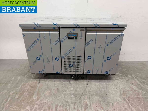 Edelstahl Polar UA070 Energieeffiziente Kühltheke 2 Türen 130 cm 230V Horeca