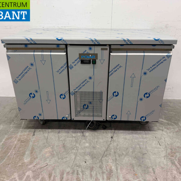 Edelstahl Polar UA070 Energieeffiziente Kühltheke 2 Türen 130 cm 230V Horeca