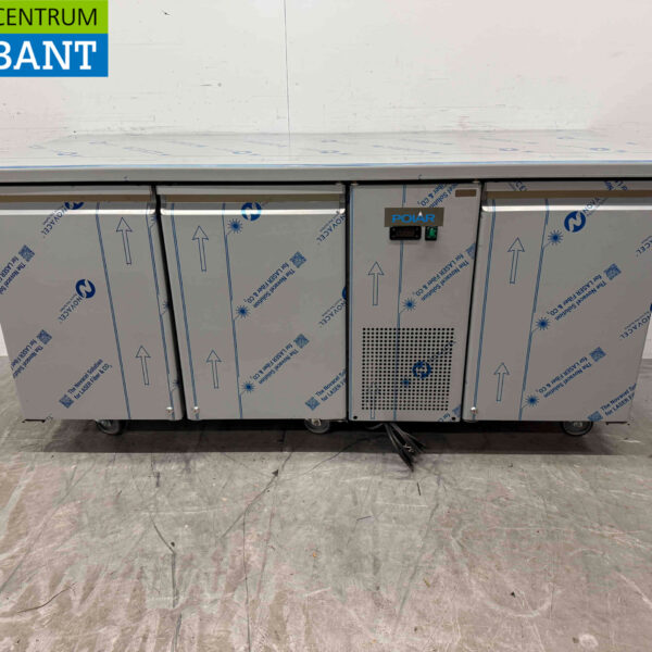 Edelstahl Polar UA072 Gekühlte Werkbank 3 Türen 178,5 cm 230V Horeca