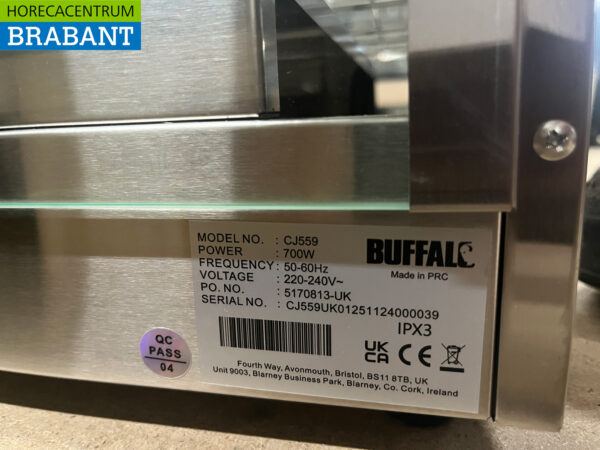 Edelstahl Buffalo CJ559 Warmhaltevitrine für 60 Torten 230V Horeca – Bild 7