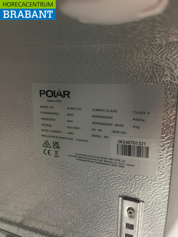Polar GL004 Backbar Bar Kühler 3 Türen 135 cm 230V Horeca – Bild 6