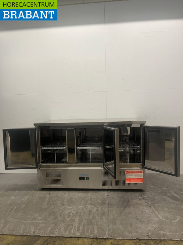 Polar G622 Edelstahl gekühlte Werkbank 3 Türen 137 cm 230V Horeca – Bild 4