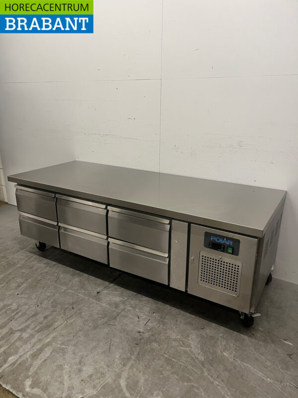 Edelstahl Polar DA465 Gekühlte Werkbank 6 Schubladen 179,5 cm 230V Horeca – Bild 2