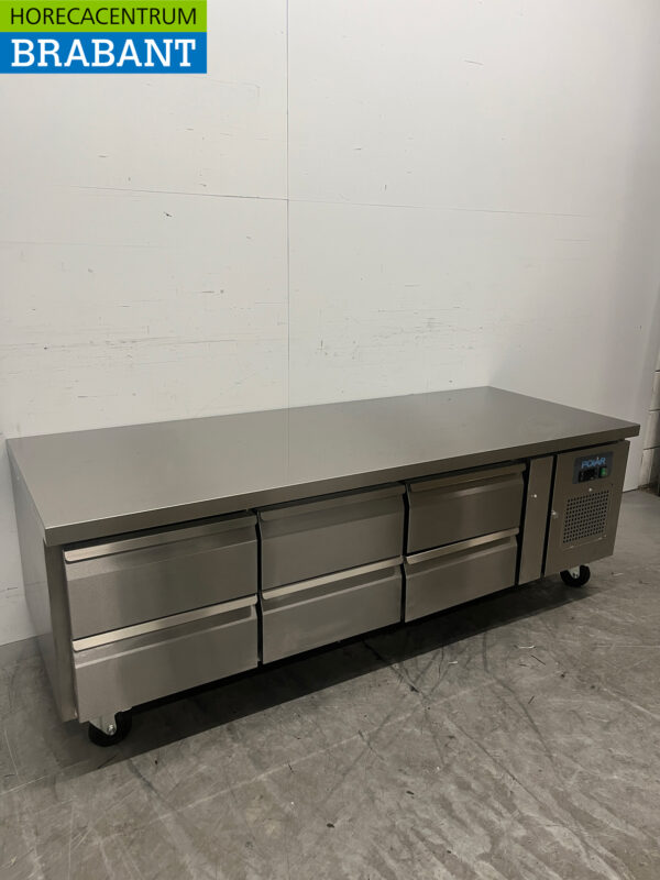 Edelstahl Polar DA465 Gekühlte Werkbank 6 Schubladen 179,5 cm 230V Horeca – Bild 3
