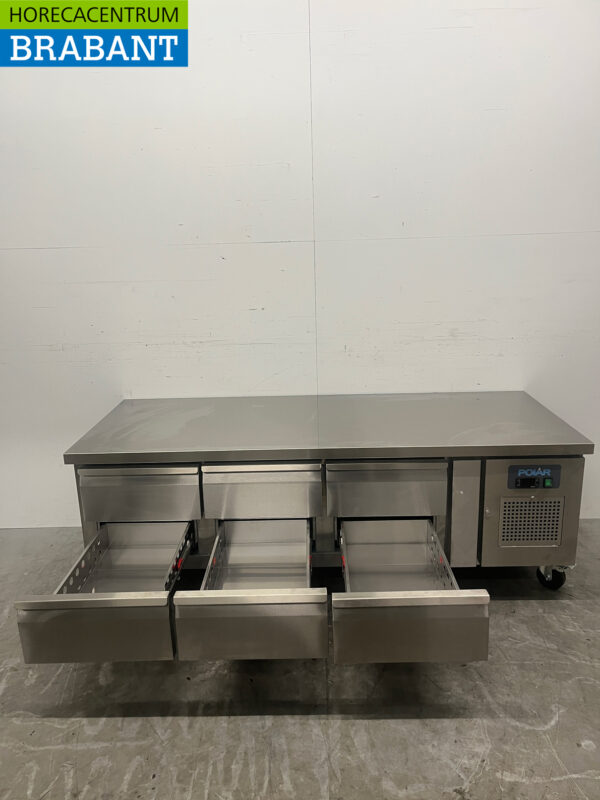 Edelstahl Polar DA465 Gekühlte Werkbank 6 Schubladen 179,5 cm 230V Horeca – Bild 4