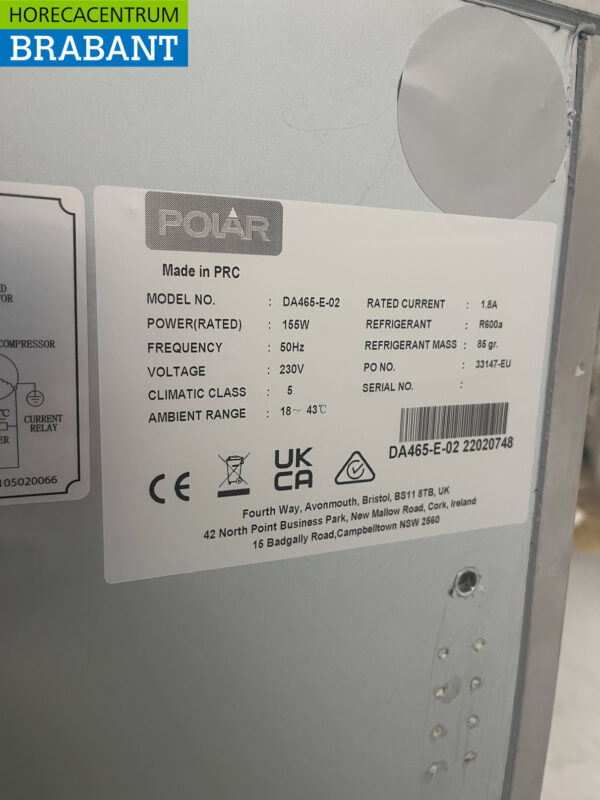 Edelstahl Polar DA465 Gekühlte Werkbank 6 Schubladen 179,5 cm 230V Horeca – Bild 6