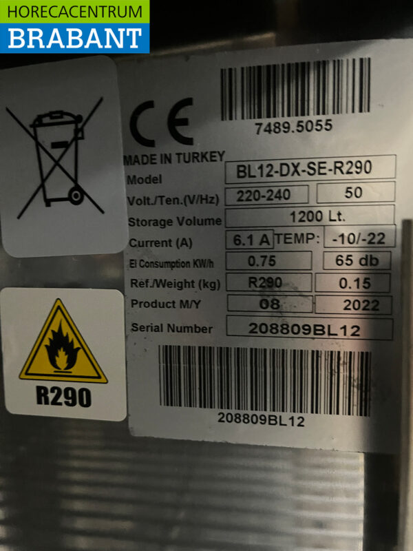 Edelstahl Combisteel Doppeltüriger Gefrierschrank 1200 Liter 230V Horeca – Bild 5