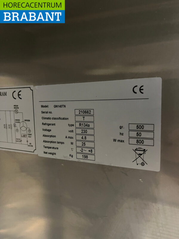 Maxxfrost Doppeltüriger Kühlschrank aus Edelstahl 1300 Liter 230V Horeca – Bild 5
