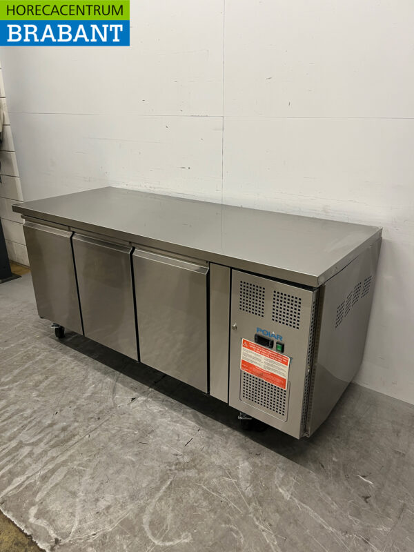 Polar G597 Edelstahl-Kühlwerkbank 3 Türen 179,5 cm 230V Horeca – Bild 2