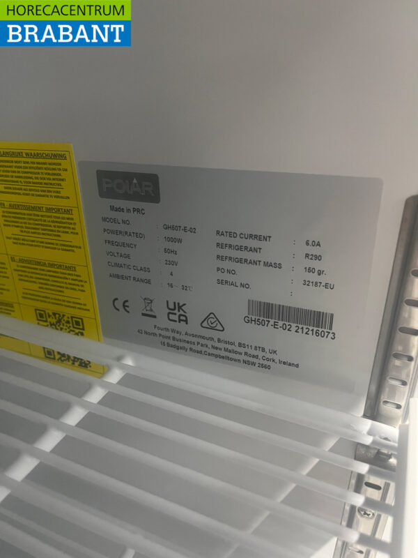 Polar GH507 Doppeltürige Glastür-Gefriertruhe Gefrierschrank 920 Liter 230V Horeca – Bild 6