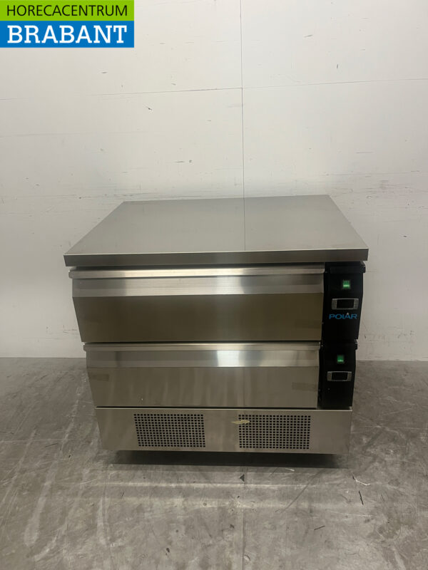 Polar DA996 Edelstahl-Kühl-/Gefrierschrank mit 2 Schubladen Pro Schublade 2 x 1/1 Gastronorm 230V Horeca
