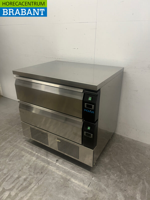 Polar DA996 Edelstahl-Kühl-/Gefrierschrank mit 2 Schubladen Pro Schublade 2 x 1/1 Gastronorm 230V Horeca – Bild 2