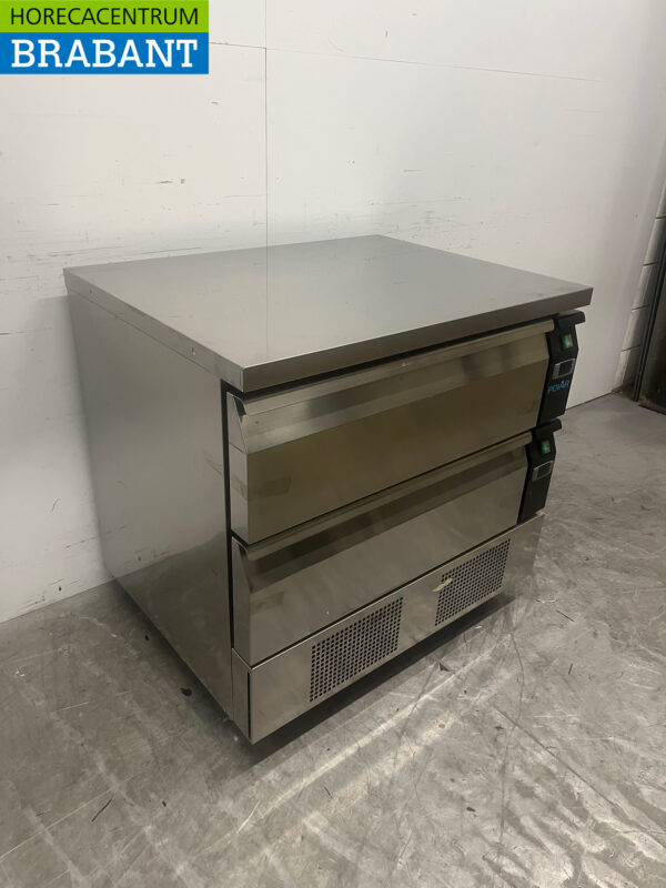 Polar DA996 Edelstahl-Kühl-/Gefrierschrank mit 2 Schubladen Pro Schublade 2 x 1/1 Gastronorm 230V Horeca – Bild 3