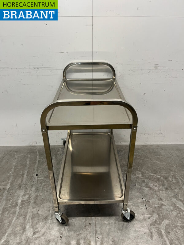 Edelstahl Servierwagen 2 Etagen 94,5 cm Horeca – Bild 4