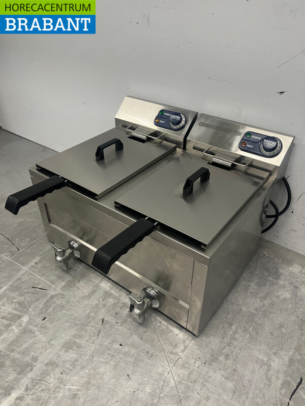 Hakvoort Doppelfritteuse aus Edelstahl 2 x 8 Liter 2 x 230V Horeca – Bild 2