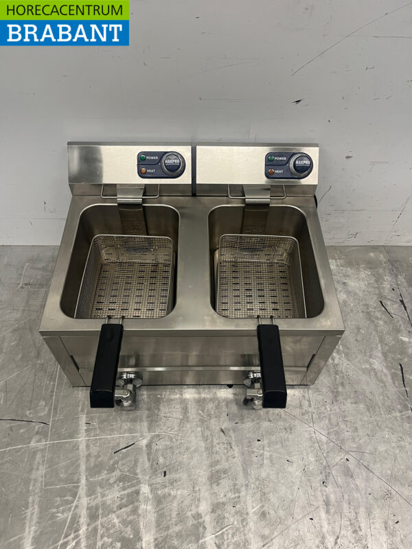 Hakvoort Doppelfritteuse aus Edelstahl 2 x 8 Liter 2 x 230V Horeca – Bild 4