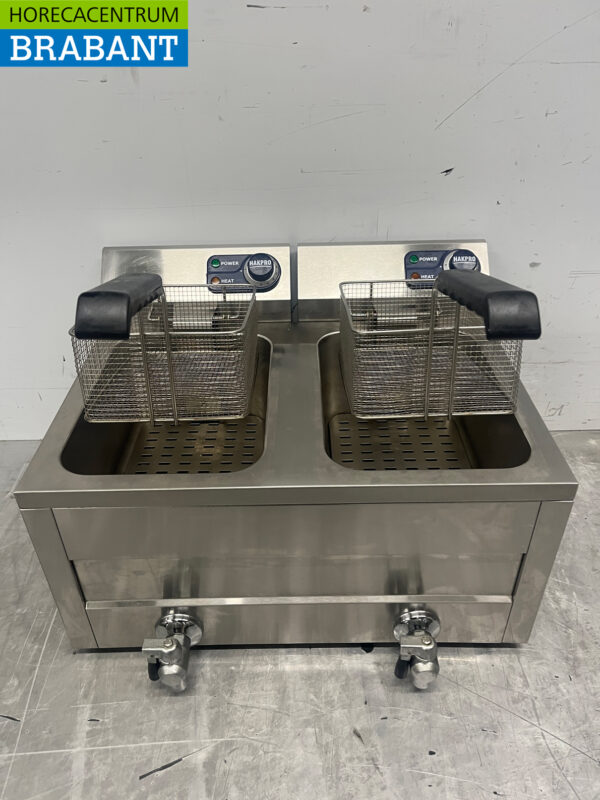Hakvoort Doppelfritteuse aus Edelstahl 2 x 8 Liter 2 x 230V Horeca – Bild 5