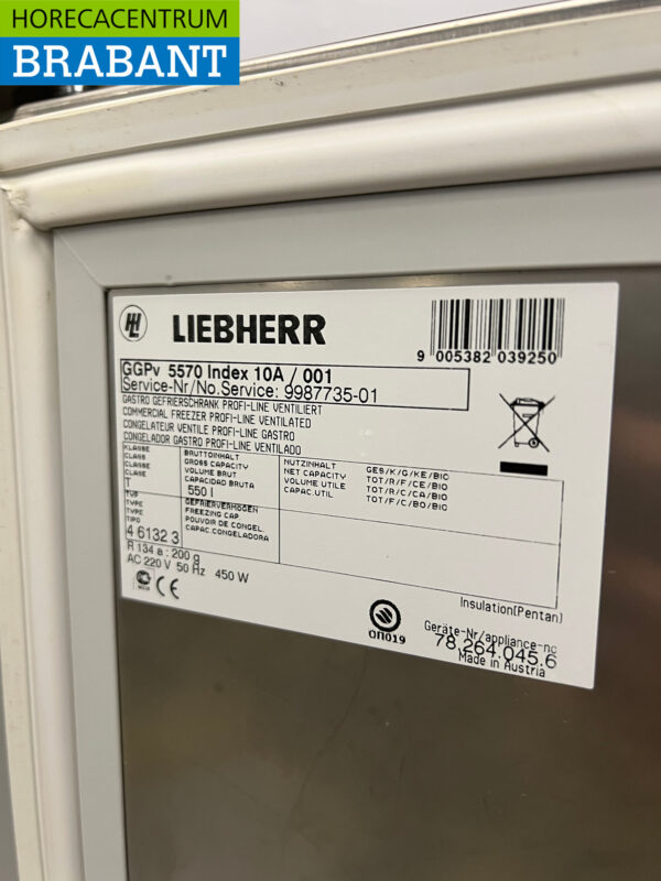 Mobiler Liebherr-Kühlschrank aus Edelstahl 550 Liter 230V Horeca – Bild 5