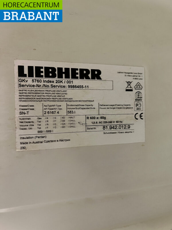Edelstahl Liebherr-Kühlschrank 583 Liter 230V Horeca – Bild 5