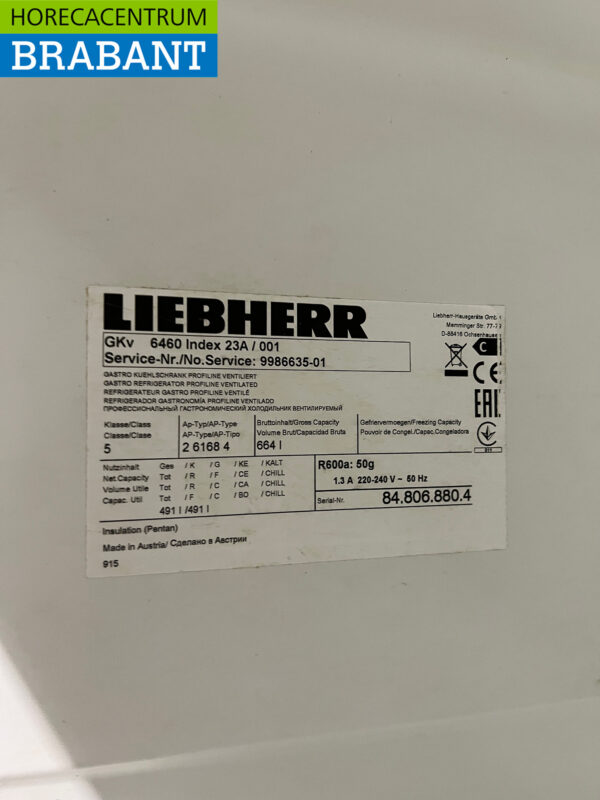 Edelstahl Liebherr Kühlschrank 664 Liter 230V Horeca – Bild 5