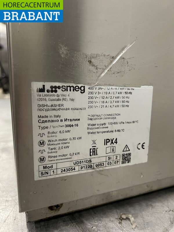 Edelstahl Smeg Geschirrspüler mit Ablaufpumpe 230V Horeca – Bild 6