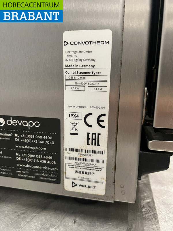 Edelstahl Convotherm Combi Steamer 6 x 1/1 GN 400V Horeca – Bild 7
