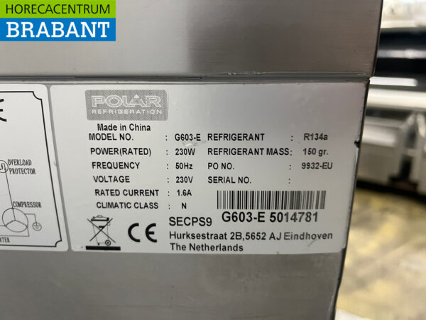 Edelstahl Polar Mobile Saladette Gekühlte Werkbank 2 Türen 90,5 cm 230V Horeca – Bild 5