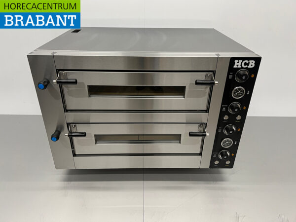 HCB Edelstahl-Pizzaofen 2 x 4 Pizzen 34 cm Durchmesser 400V Horeca