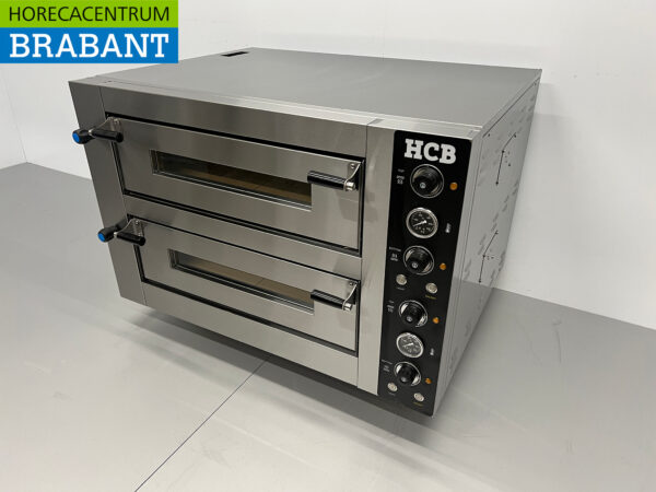 HCB Edelstahl-Pizzaofen 2 x 4 Pizzen 34 cm Durchmesser 400V Horeca – Bild 2