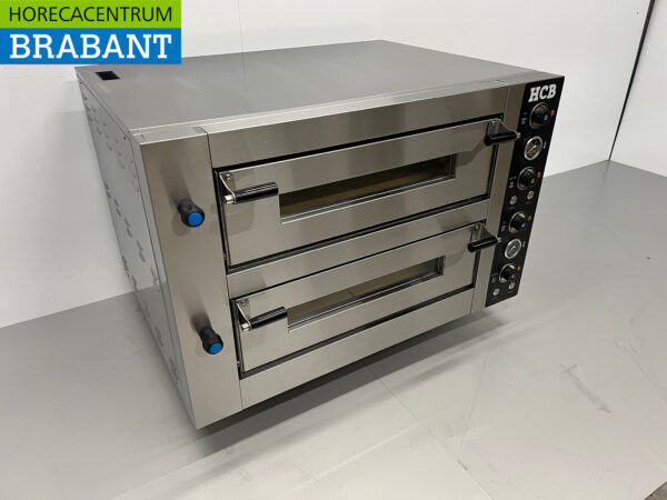 HCB Edelstahl-Pizzaofen 2 x 4 Pizzen 34 cm Durchmesser 400V Horeca – Bild 3