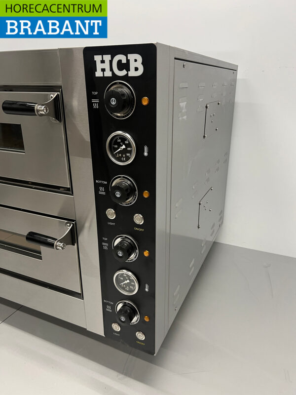 HCB Edelstahl-Pizzaofen 2 x 4 Pizzen 34 cm Durchmesser 400V Horeca – Bild 4